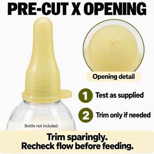 KTXM 6-Pack Goat Bottle Nipples & Lamb Nipples, Thicker Yellow Silicone by KTXM - Used condition - Image 6