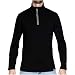 MERIWOOL Mens Merino Wool Half Zip Mock Turtleneck Pullover Sweater - Medium