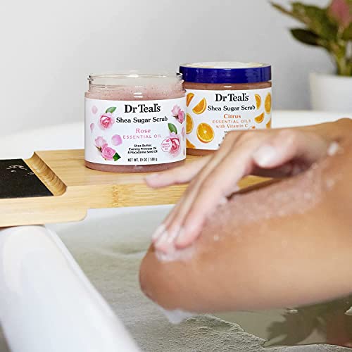 Dr Teal's Shea Sugar Body Scrub, Citrus with Essential Oils & Vitamin C, 538g