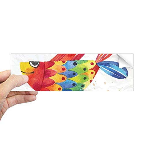 Autocollant poisson étanche et coloré format rectangulaire pour pc portable - 2