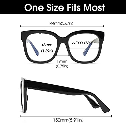 Image of CREEK Unisex Blue Light Blocking Blue Cut Anti Glare Oversized Glasses for Eye Protection from UV by Computer /Tablet /Laptop /Mobile (With Torch,Testing Card and Lens Cleaner)