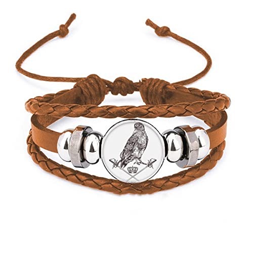 Bracelet en cuir couronne d'aigle baroque : le cadeau idéal pour homme moderne