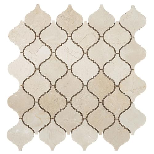 Tenedos Crema Marfil Arabesque Marble Mosaic