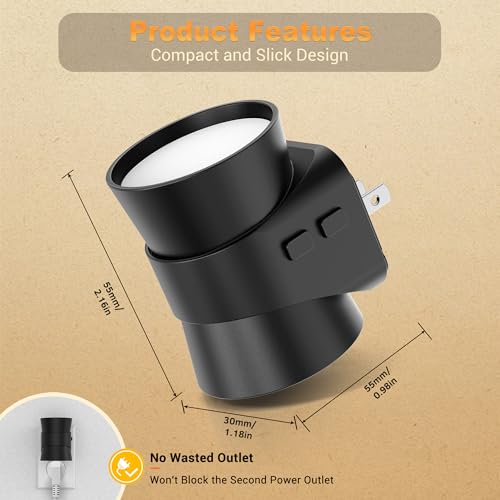 Image of JandCase Night Light, Night Lights Plug Into Wall with 3 Color, Dimmable | 2 Pack Dusk to Dawn Sensor Dimmable Nightlight, 3CCT (3000K /4000K /5000K) Adjustable LED Night Light for Bathroom Hallway