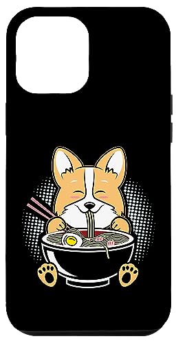 Corgi-Dog Eating Bowl of Ramen Pho Noodle Soup Japan Kawaii Case for iPhone 12 Pro Max