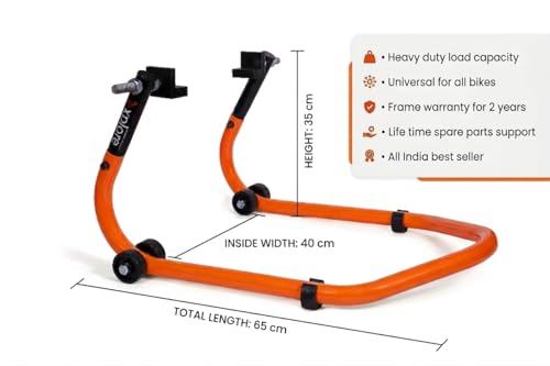 Image of Explore Dismantle Premium Universal Paddock Standwith Swingarm L Supports for All Bikes Upto 300kgWeight (Comes with 5 Year Frame Warranty-Orange) (Black Orange Dual Tone)
