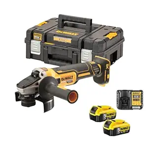 DEWALT DCG405P2-QW 18V 125mm XR Li-ion Cordless Angle Grinder with Brushless motor 2x5.0Ah Batteries Included- Perform and Protect Shield