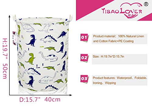 Image of Dinosaur Laundry Basket Baby Laundry Hamper Cute Kids Hamper Toy Storage Bin Handles for Boys and Girls Dinosaur Room Decor (Polychrome Dinosaurs)