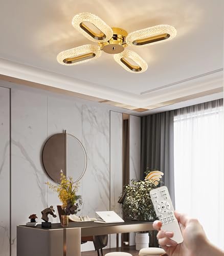 Grand lustre salon doré chic Plafonnier LED moderne design d'exception