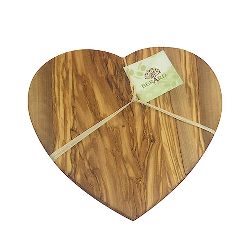 Tabla de cortar Berard de madera de olivo con forma de corazón, 22x21x1.6 cm miniatura 1