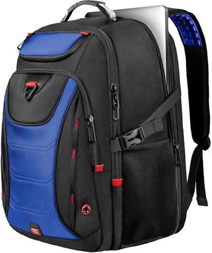 Image of Z-MGKISS Large Travel Backpack for Men, 18.4 Inch Laptop backpack, TSA Flight Approved, Water Resistant, Business Work Bag with USB Charging Port, Extra large Backpacks, Blue