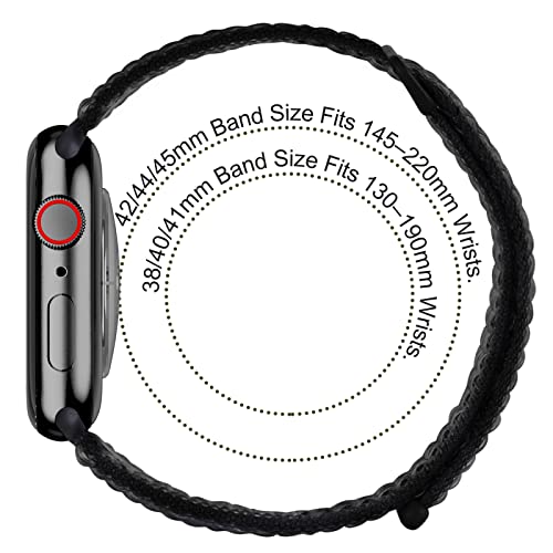6 Pack Sport Loop Band Compatible with Apple Watch 49mm 46mm 45mm 44mm 42mm-Series 3 for iWatch Ultra Series 10 9 8 7 6 5 SE 4 3 2 Strap Nylon Weave Women Men Stretchy Braided Wristband Breathable(A)