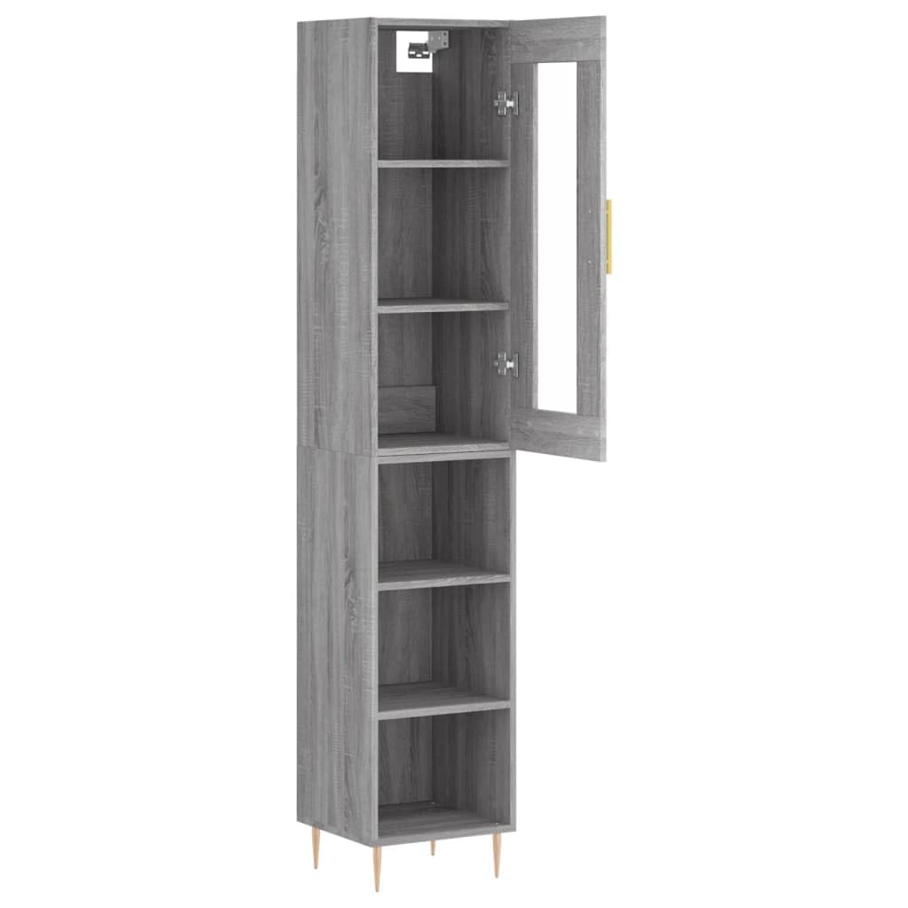 Aparador de almacenamiento para cocina, ahorra espacio, armario despensa, armario lateral, decoración de interiores, decoración para la casa, gris Sonoma, 34,5 x 34 x 180 cm