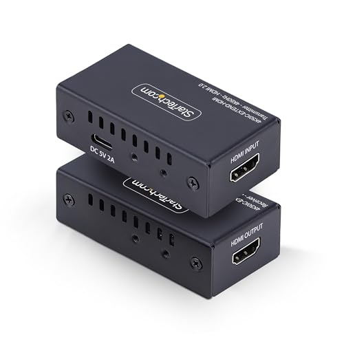 Image of StarTech.com HDMI Extender Over CAT5e /CAT6, 4K 60Hz, Up to 200ft (60m), Transmitter and Receiver Kit, Power Over Cable