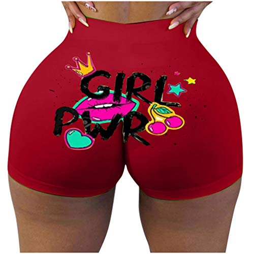 ASHOP Pantalones Mujer 2020,Pantalones Cortos de Mujer (Rojo,S)