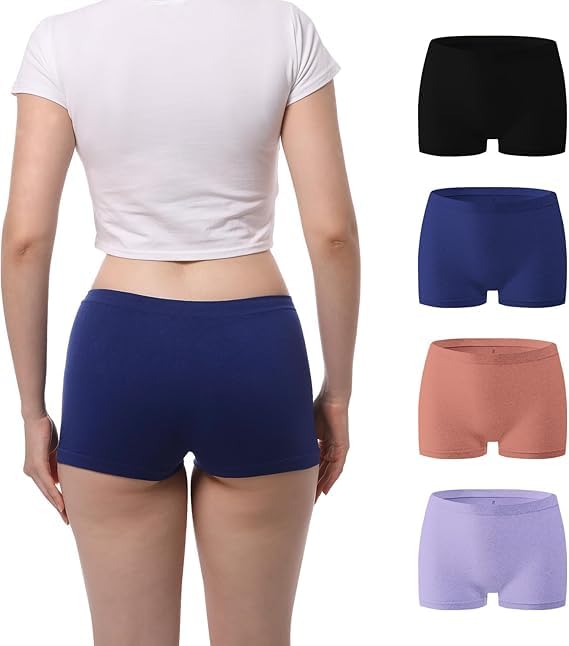 louryn koulyn Seamless Boyshort Underwear for Women Nylon Spandex Boyshorts Panties Soft Stretch Boy Shorts Underwear Multipack-picture-31