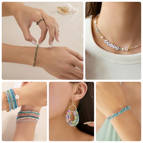 Redtwo GLASS SEED BEADS For Bracelet Making Kit, 24 Colors Small Beads For Friendship Bracelet Kits,Seed Bead Kit For Jewelry Making thumb #4