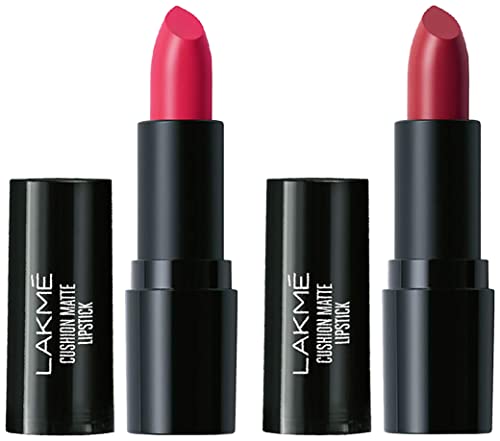 Image of Lakme Cushion Matte Lipstick Kit (Pink Ruby, Red Blaze 9 g)