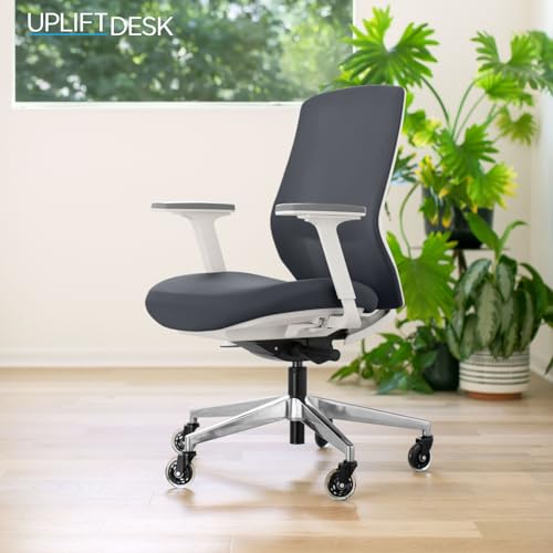 Image of UPLIFT DESK Envoke Ergonomic Office Chair - Adjustable Lumbar Support, Mesh Back, Headrest, Synchro-Tilt Recline Home Office Desk Chairs with 3-Way Arms, 300 lb Capacity (Slate)