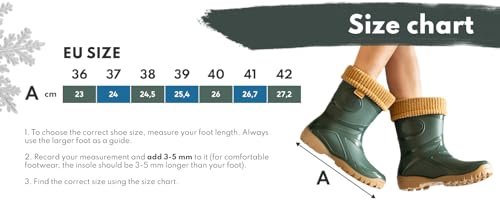 3Kamido GoTherm Gummistiefel mit einem Innenschuh aus natürlicher Wolle, sehr komfortabel und sehr warm, aus PVC, mit rutschfester Sohle, wasserdicht und für Jugendliche und Erwachsene geeignet