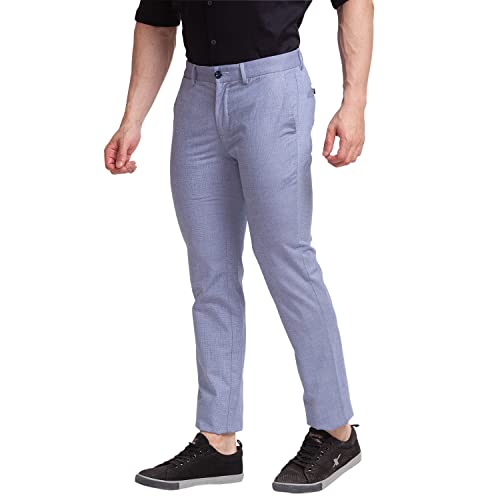 Image of Colorplus Men's Poly Cotton Blend Yarn Dyed Pattern Contemporary Fit Flat Front Casual Trouser