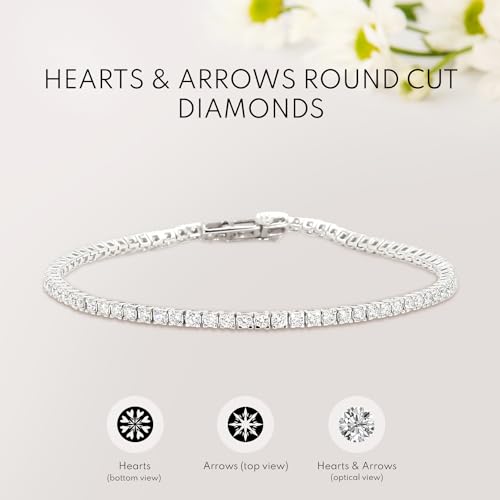 Lab-Grown Diamond Tennis Bracelet in 14K White Gold with 7-Inch Length for Women, Best Jewelry Gift (Color F-G, Clarity VVS-VS)2