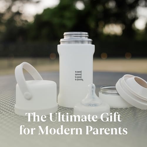 Image of Jili All-in-One Baby Bottle, Insulated Stainless Steel Bottle with Formula Container, Anti-Colic Nipple, and Leak-Proof Lid, Baby Essentials for Travel, BPA and Phthalates-Free, Almond, 8 oz.