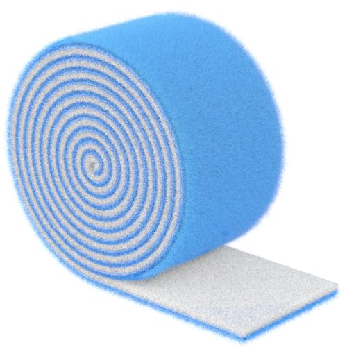Image of Pawfly Aquarium Filter Floss Roll, 130 x 12 x 0.5 Inch Cuttable Aquarium Filter Pad, Blue and White Aquarium Filter Media Roll for Freshwater Saltwater Fish Tanks & Small Ponds