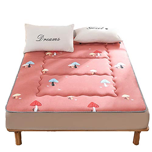 WXLSQ Colchón Individual Cama Doble Plegable Tatami Espesa Alfombra Antideslizante Alfombra De Colchón De La Litera Estudiante Estera Litera, Transpirable Y Resistente Multifuncional,90 * 200cm