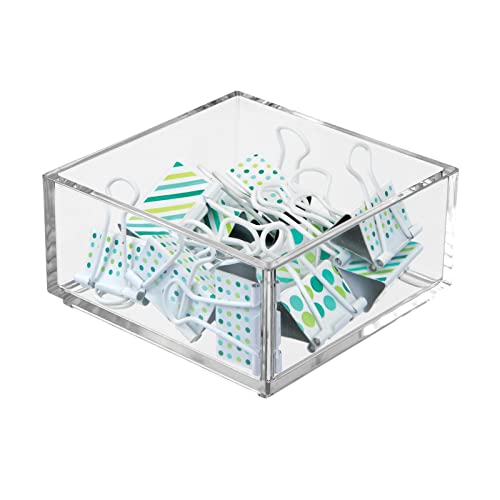 Mdesign Plastic Square Desk Organizer Tray For Home Office, Drawers, Desktop, Holder For Pens, Paper Clips, Office Supply Accessory - Lumiere Collection - 6 Pack - Clear #TOP7