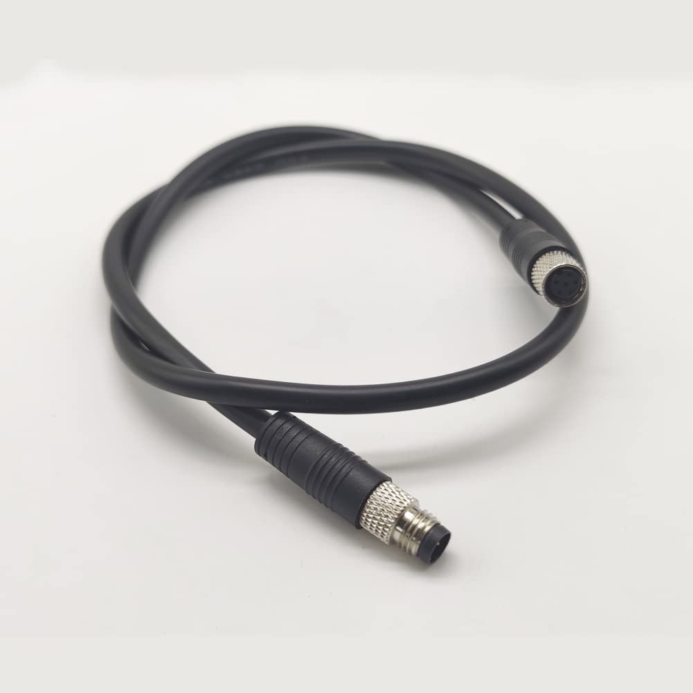 M8 6 Pins Male to Female Connector, A Code Straight Molding Female to Male Aviation Sensor Electrical PVC Cable 30V 1.5A AC/DC Industrial Molded Cable 10M AWG22（10 Meter）