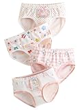 Haloumoning Girls Underwear Soft Cotton Underwear Toddler Girls Briefs Kids Comfy Panties,4-pack White