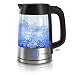 Produktbild Arendo - Glas Edelstahl Wasserkocher mit LED Innenbeleuchtung - 2200 Watt - 1,7 Liter - integrierter Kalkfilter - automatische Abschaltung durch patentierten Strix Contoller - Kabellos