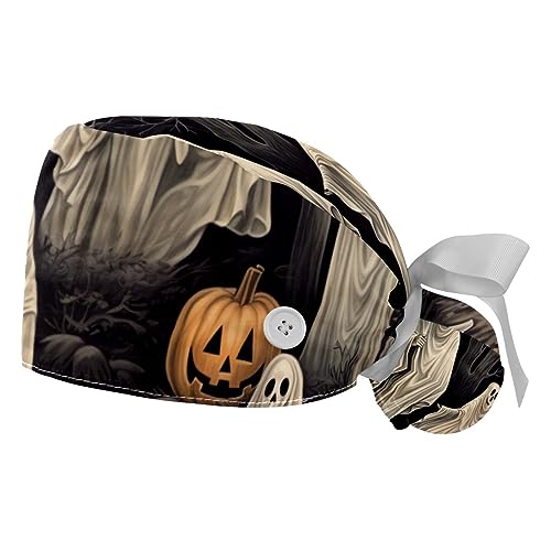 Bonnet turban original d'Halloween avec bandeau absorbant pour travail