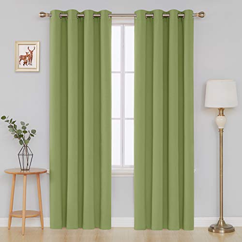 Image of Deconovo Decorative Blackout Thermal Insulated Window Treatment Panel Room Darkening Curtains for Bedroom, 52 x 95 in, Nile