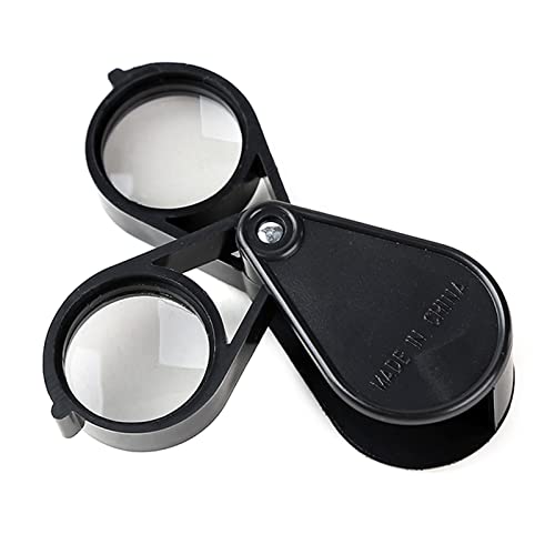 NGCG 5X+5X Glass Folding Pocket Magnifier Portable Glass Loupe- for Science Class Jewelry Folding Magnifier 10x