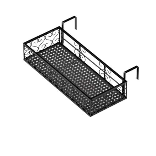 Kwueiit植物コンテナバルコニーハンギングフラワーラックスタンド、レールプランターバスケット屋外用ポット、デッキ手すりプランターボックス屋外ハンガースタンド バルコニーフラワーラック収納ラック手すり吊り下げ窓枠多肉植物フラワーラック植木鉢鉄ガードレール