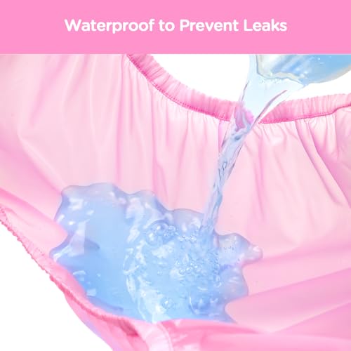 Image of LittleForBig Button-On Washable Reusable Waterproof Adult Plastic Pants TPU Pull-On Diaper Cover - Dolly Pink Plastic Pants Diaper Cover XXL