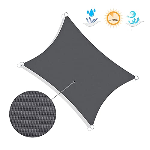 Voile d'ombrage rectangulaire étanche haut de gamme gris avec protection UV 98%