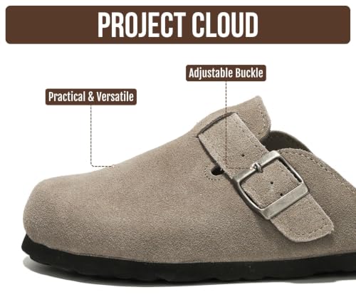 Image of 100% Genuine Leather Slip-on Footbed Clogs for Women - Fall Shoes for Women