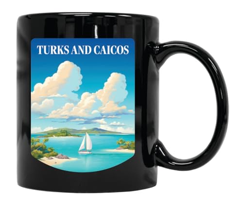 Turks and Caicos Island Design 12oz Ceramic Mug Black