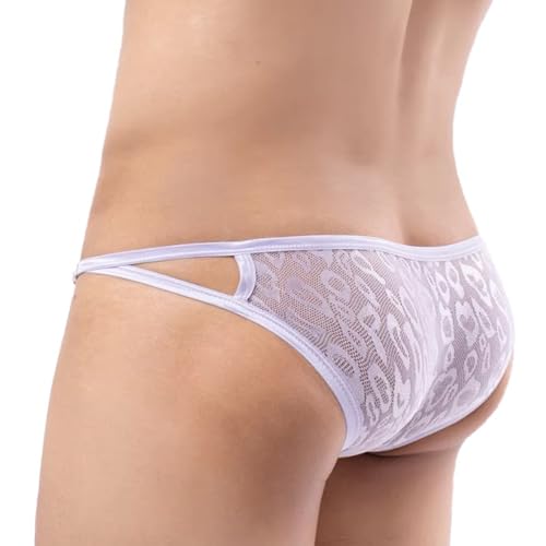 Men's Briefs Bikini Mesh Underwear Low Waist Jockstrap Male Sexy Pouch Underpants