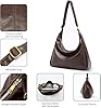 ALANTOP Hobo Bags for Women – Ultra Soft Foldable Vegan Leather Shoulder Purse, Lightweight Slouchy Tote Handbag with Zipper for Daily Use, Travel, Work & Shopping (Brown) #3