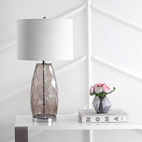 Lámpara de Mesa de Vidrio Gris Ahumado 26.5" Moderno miniatura 3