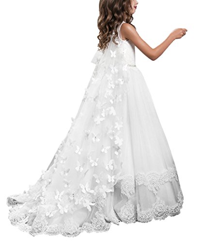 PLwedding Lace Flower Girls Dresses Kids First Communion Dress Princess Wedding Pageant Ball Gown2