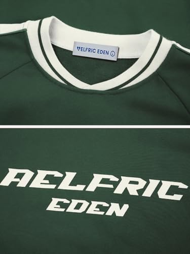 Aelfric Eden Oversized Crewneck Sweatshirts for Men Red Vintage Graphic Pullover Loose Fit Streetwear Long Sleeve Top4