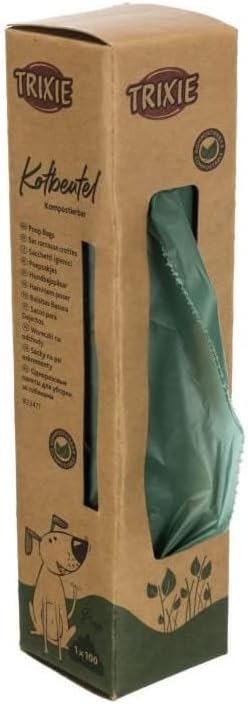 Trixie1 Roll of Compostable Dog Poop Bags - GREEN/100PCS