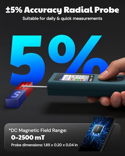 Medidor Gauss 8035 con sensor telescópico y batería recargable miniatura 3