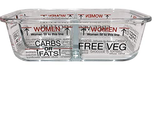 Portion Perfection Portion Control Container - Glass Meal Prep Containers Reusable For Food/Lunchbox 3Pk, Oven-Safe, 3 Compartment With Lids, Practical Weight Control, Clear Instruction Guide #TOP3