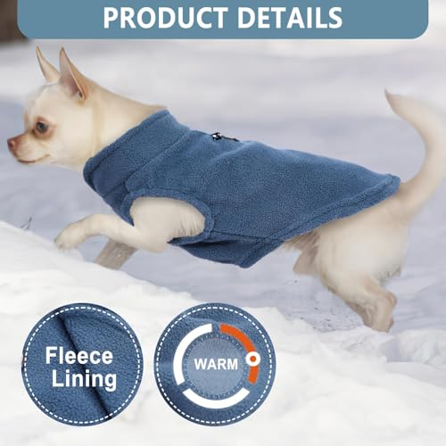 Image of 2 Pack Dog Sweater with Leash Ring Winter Warm Pet Sweater Thick Clothes Coat Fleece Dog Sweaters for Medium Dogs Girl Boy for French Bulldog, Dachshund,XXL(27-36lbs)